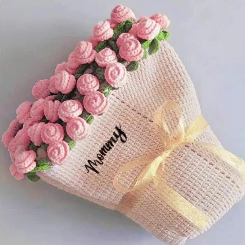 Hand-woven Rose Blanket Gift for Valentine's Day Gift