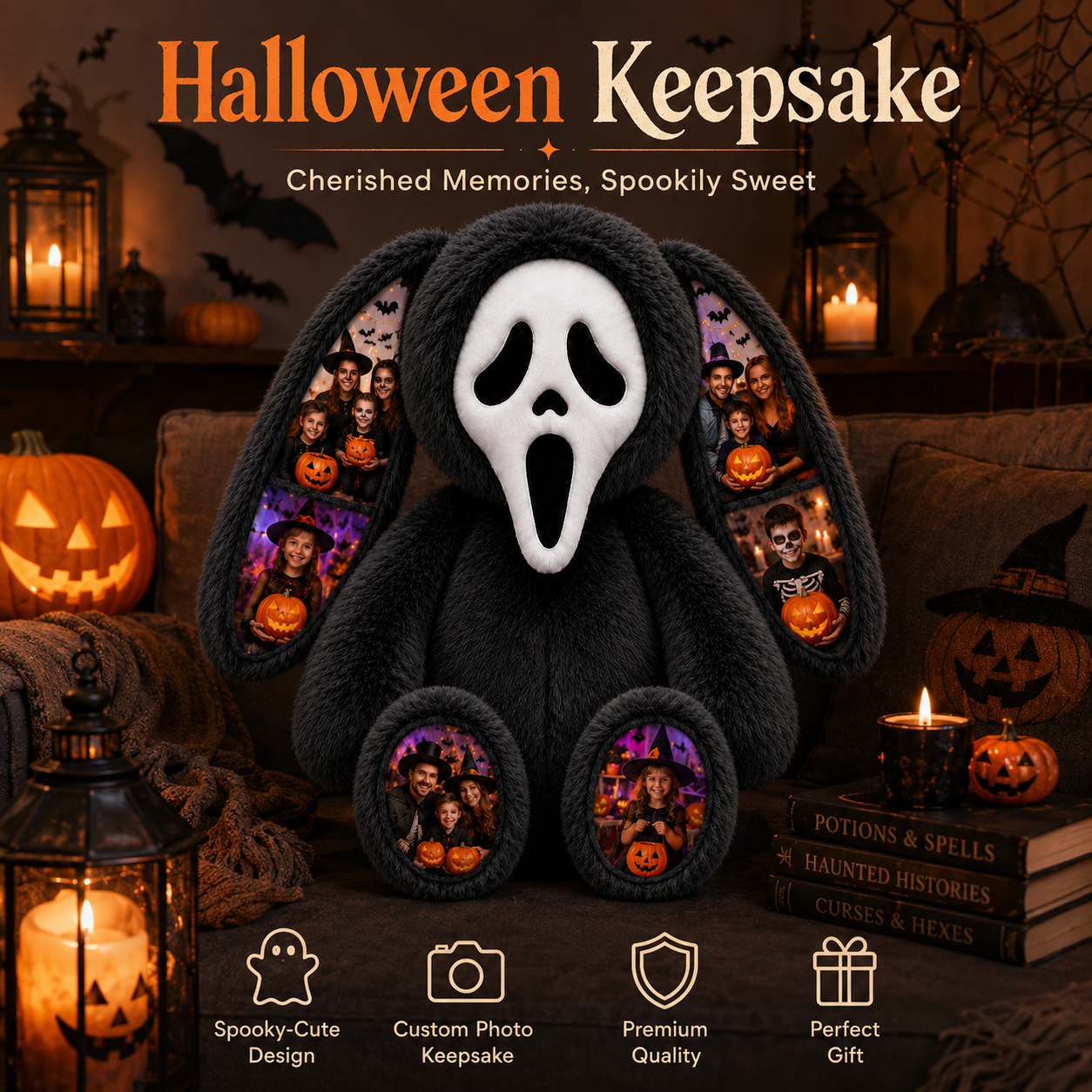 Personalized Ghost Plush Bunny