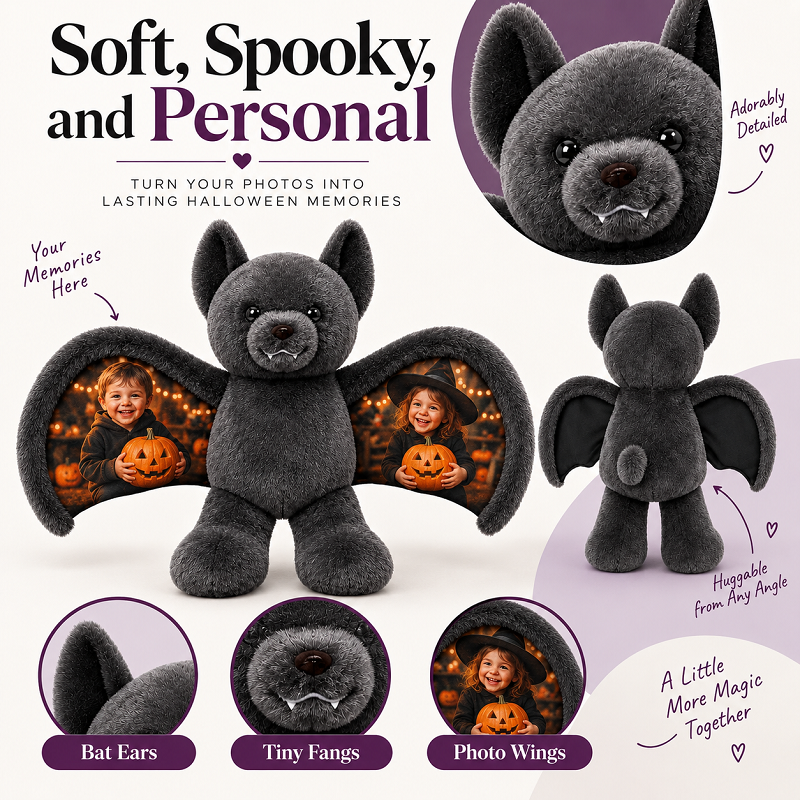Personalized Halloween Bat Bear Plush