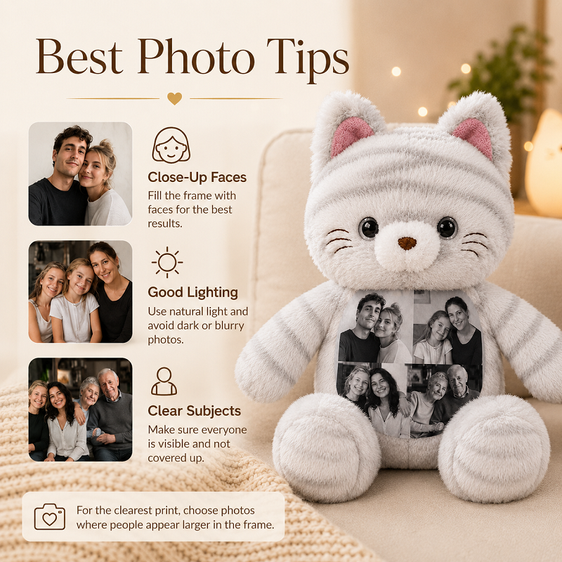 Custom Photo Cat Plush