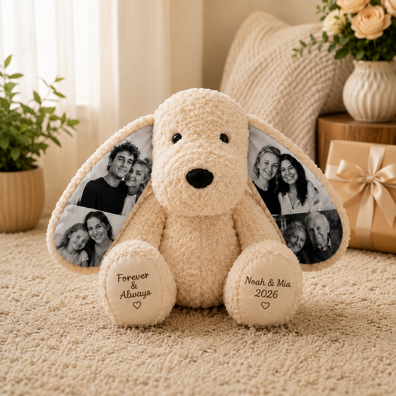 Personalized Photo Plush Dog