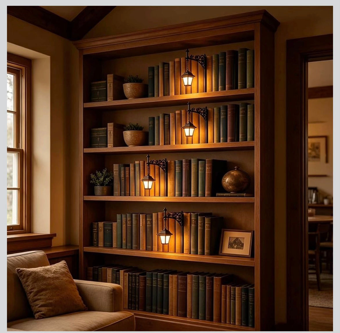 Library Lantern-Decorative Bookshelf Lighting