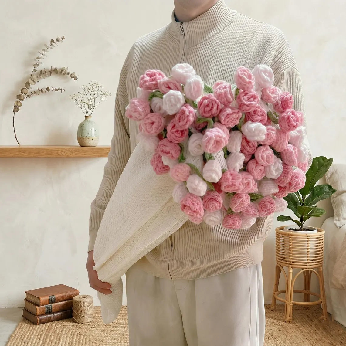 Hand-woven Rose Blanket Gift
