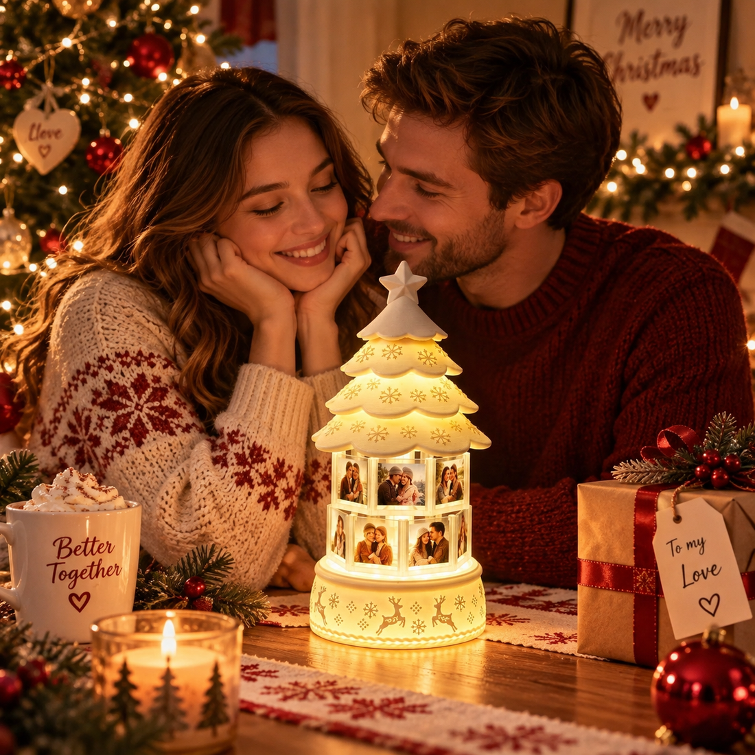 Personalized Christmas Tree Photo Music Box