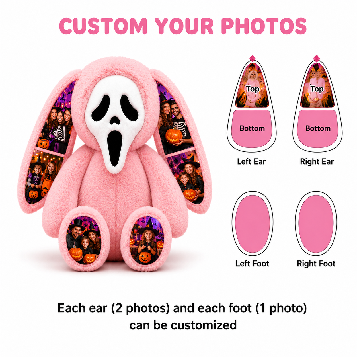 Personalized Ghost Plush Bunny