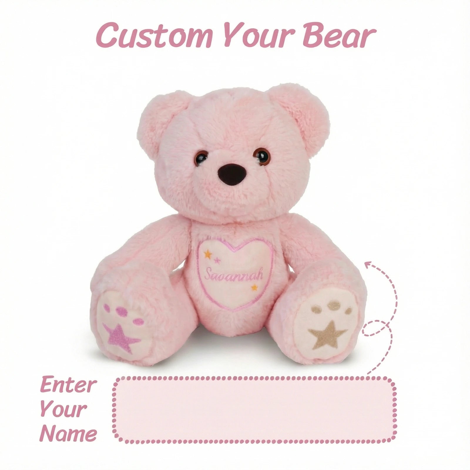 Starlight Teddy Bear - Short-Pile Fur - Personalized Gift