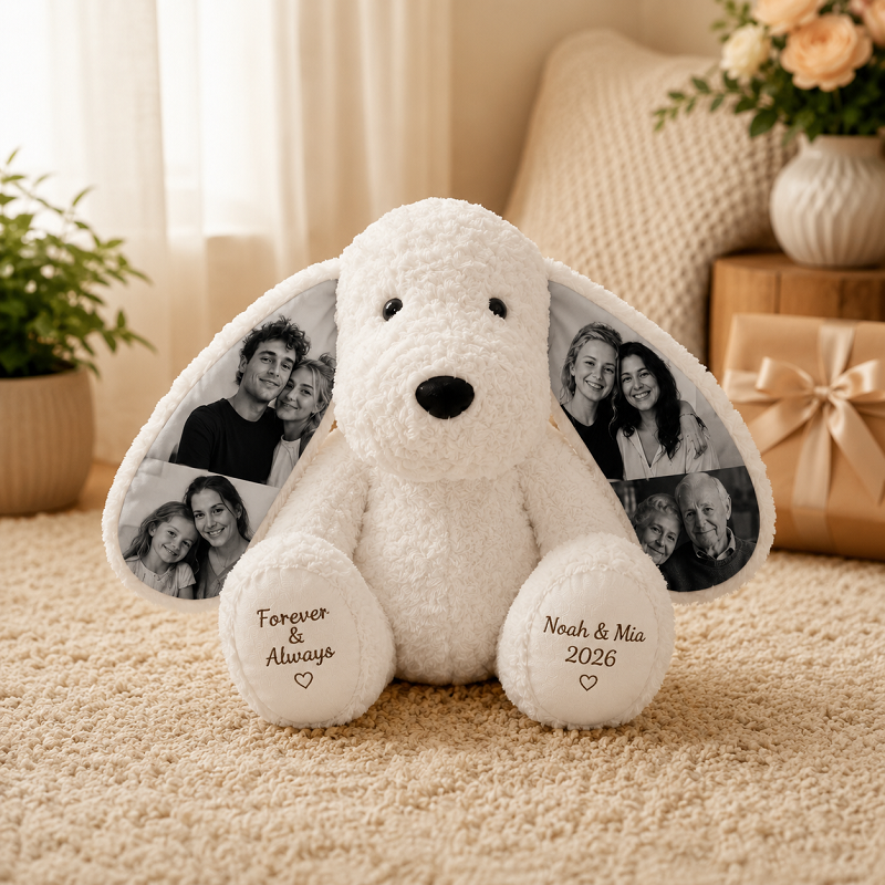 Personalized Photo Plush Dog