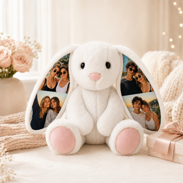 Custom Ear Photo Bunny Plush