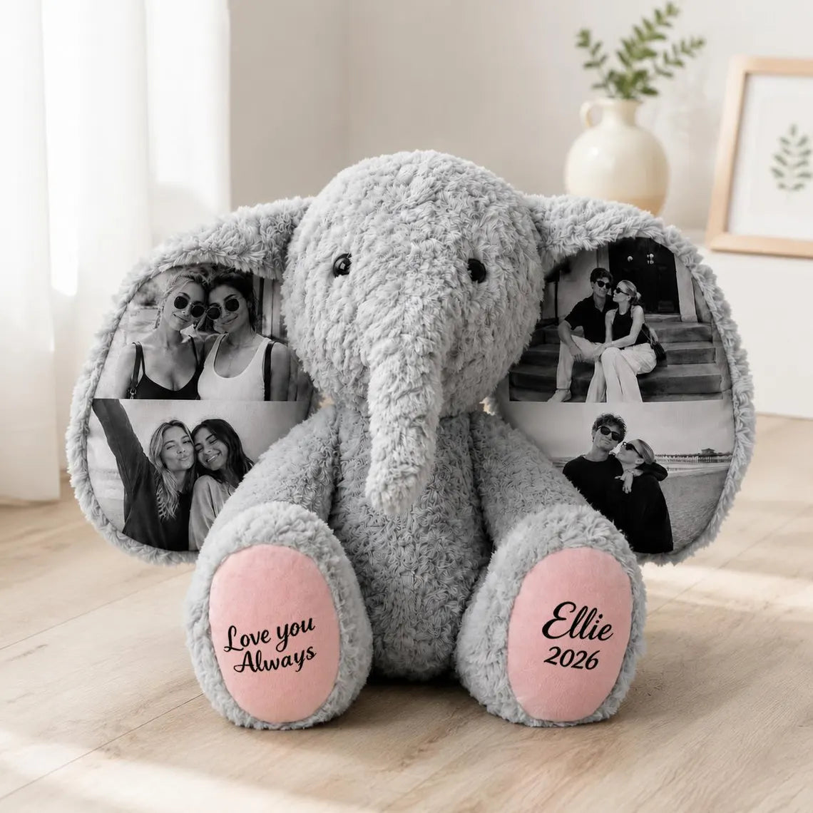 Custom 4 Photos Elephant Plush