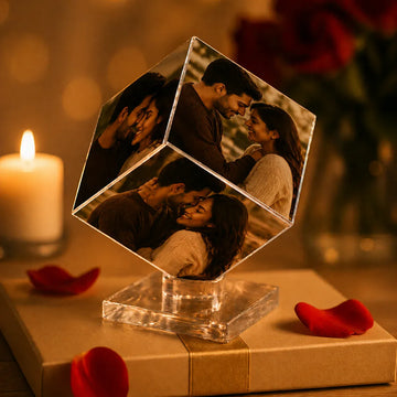 Custom Photo Crystal Cube – Capture Love in 3D