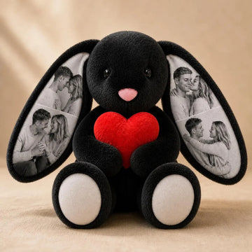 Custom Photo Black Bunny Plush
