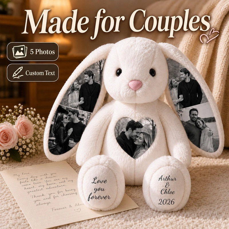 Custom Photo Engraved Bunny Plush
