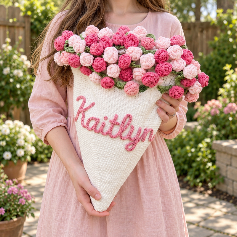 Personalized Crochet Flower Blanket