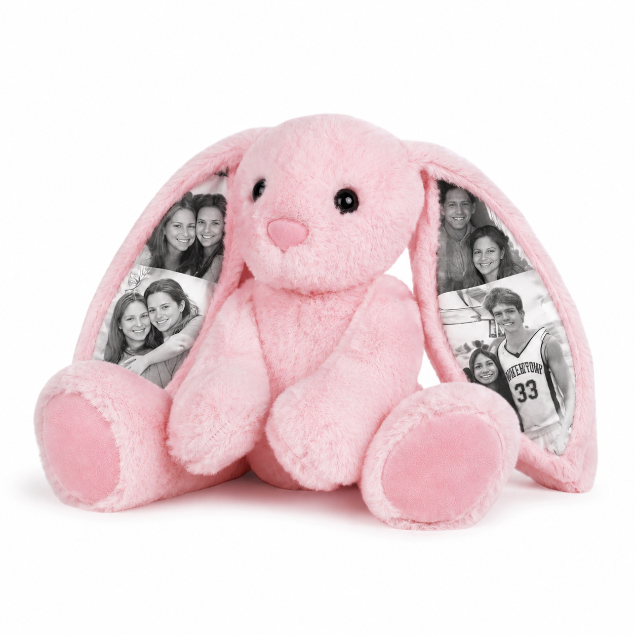 Custom Photo Bunny Plush – Personalized Hidden Ear Picture Bunny Gift