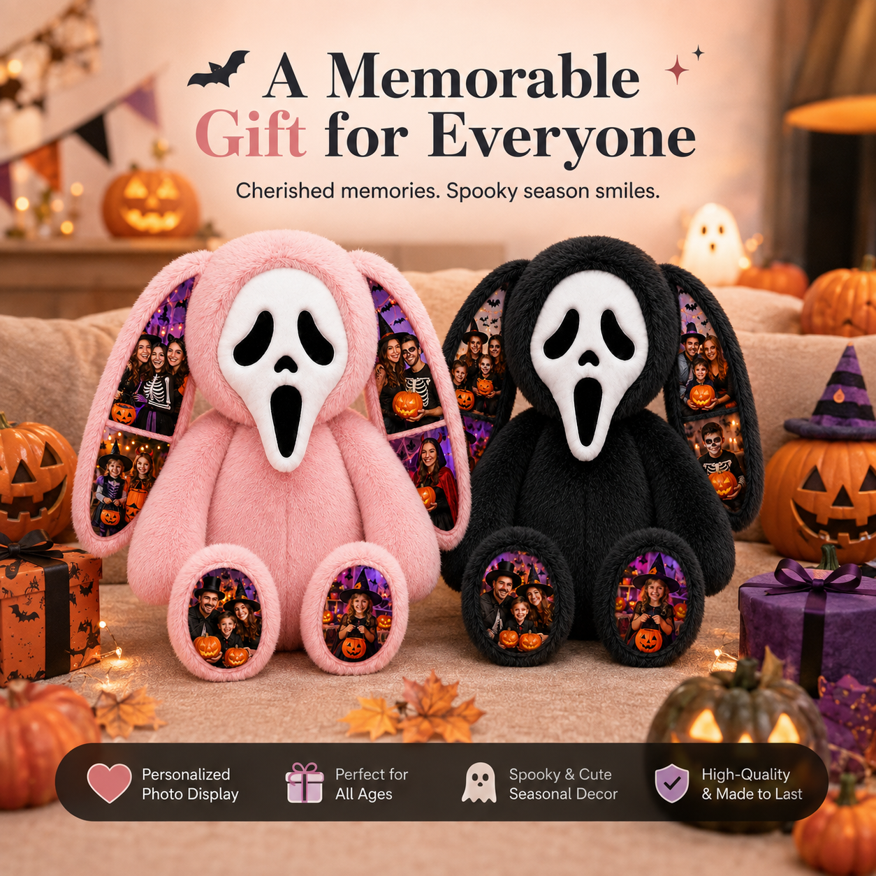 Personalized Ghost Plush Bunny