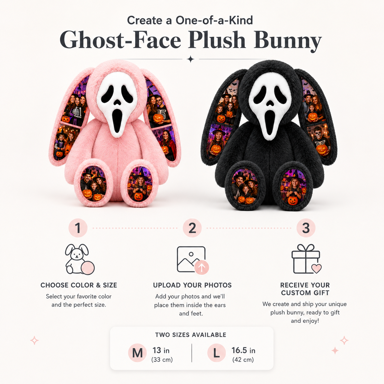 Personalized Ghost Plush Bunny