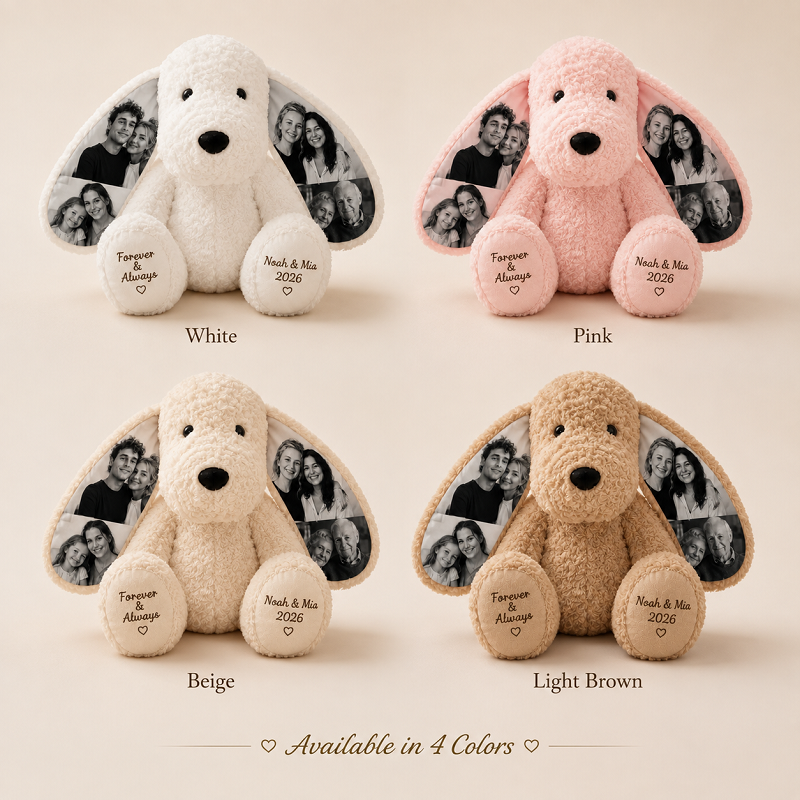 Personalized Photo Plush Dog