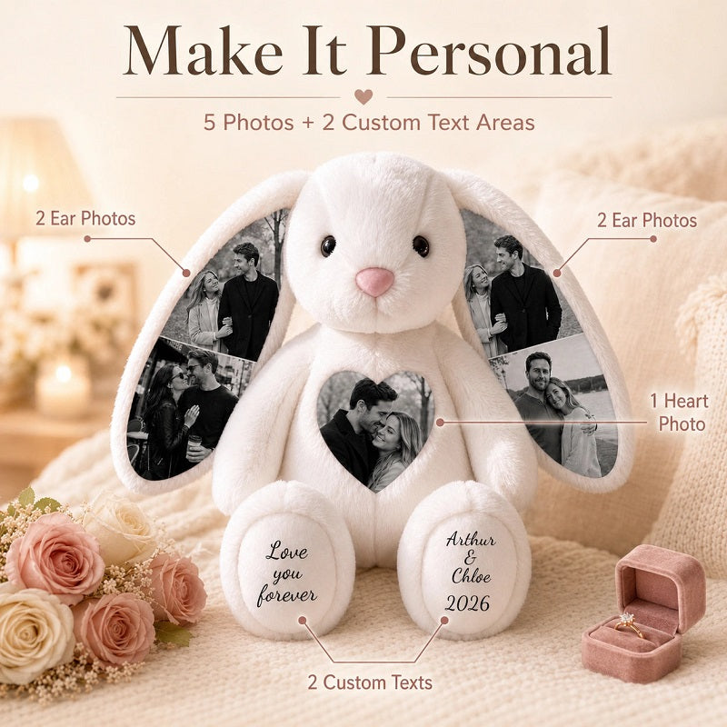 Custom Photo Engraved Bunny Plush