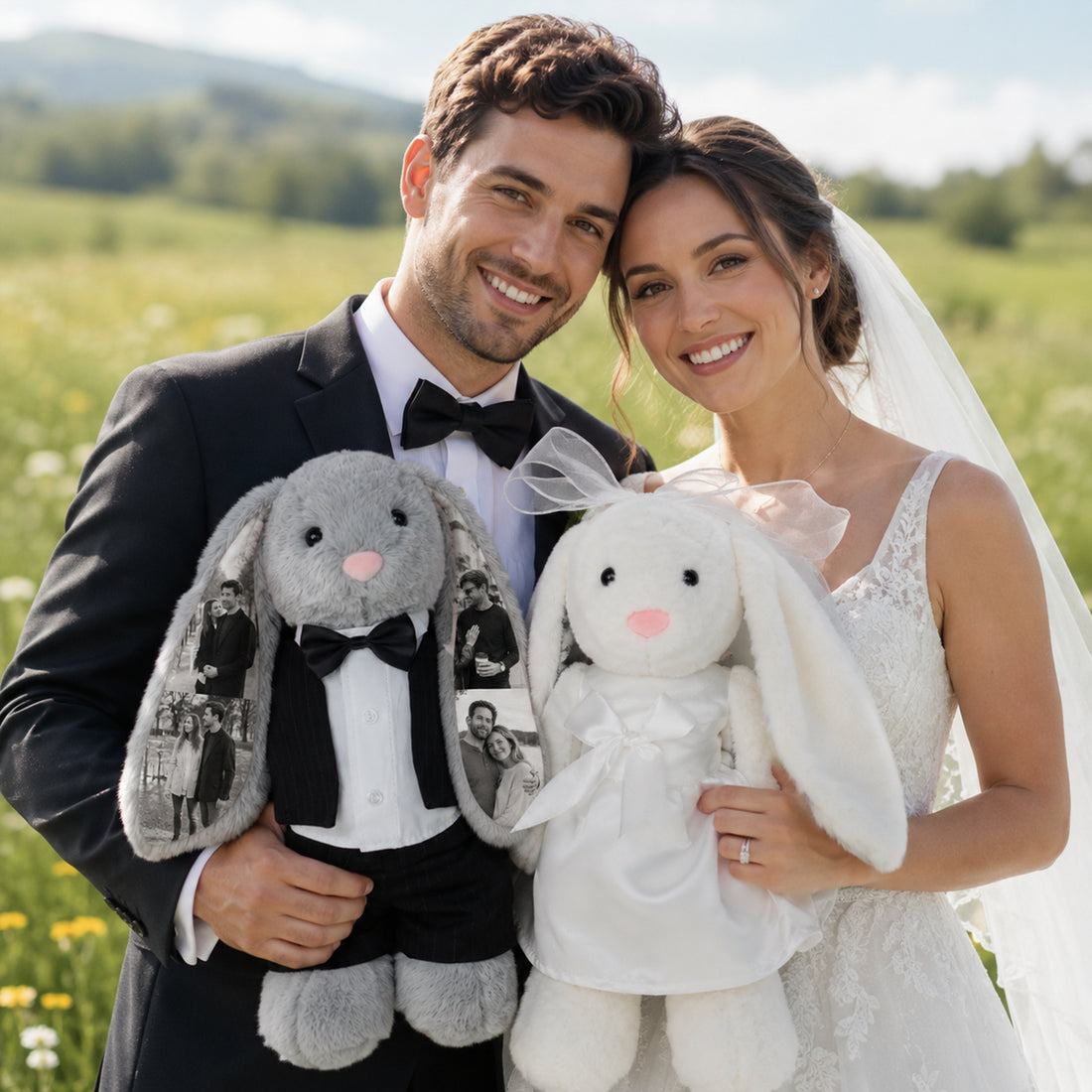 Custom Photo Wedding Bunny Plush