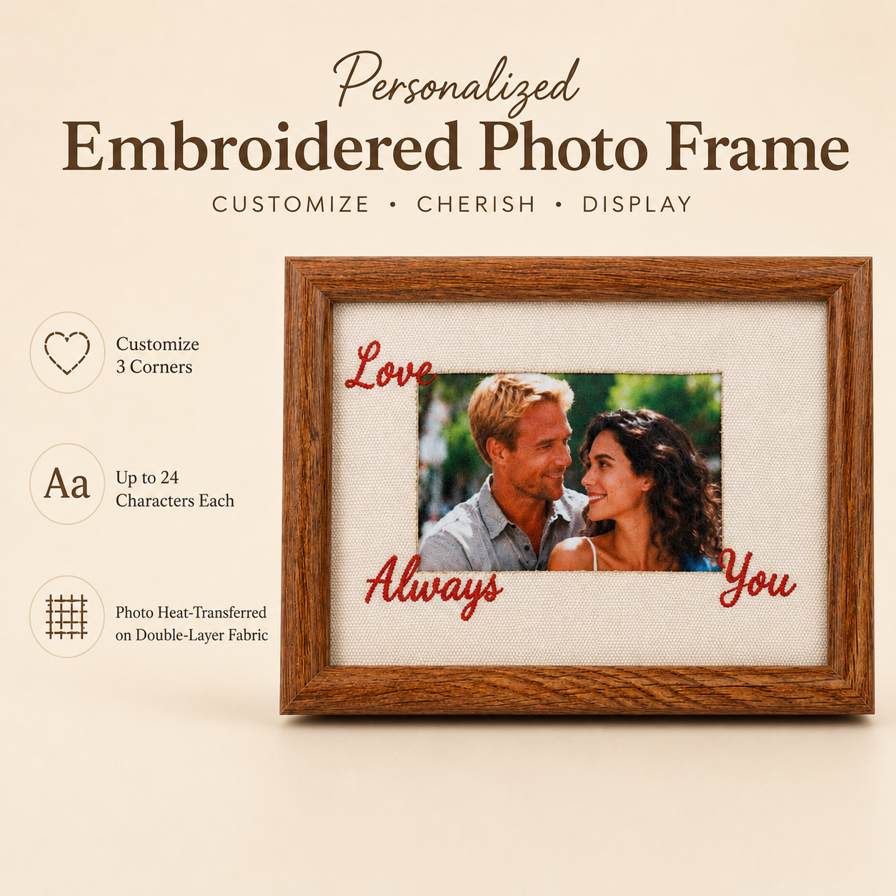 Personalized Embroidered Photo Frame