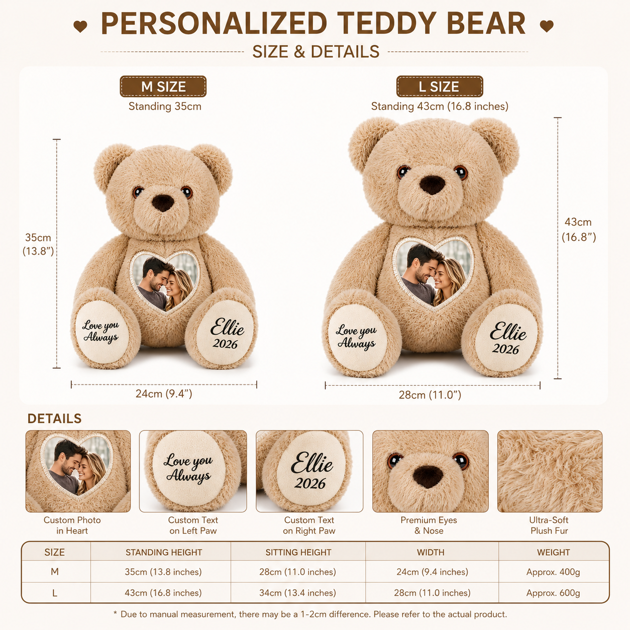 Custom Photo Teddy Bear - A Heartfelt Gift Full of Love