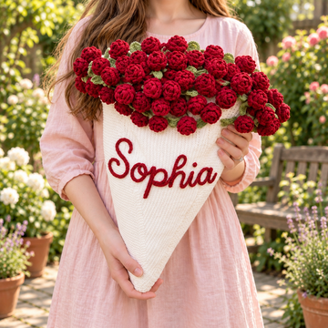 Personalized Crochet Flower Blanket