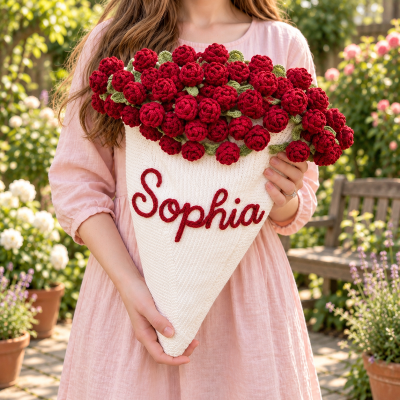 Personalized Crochet Flower Blanket