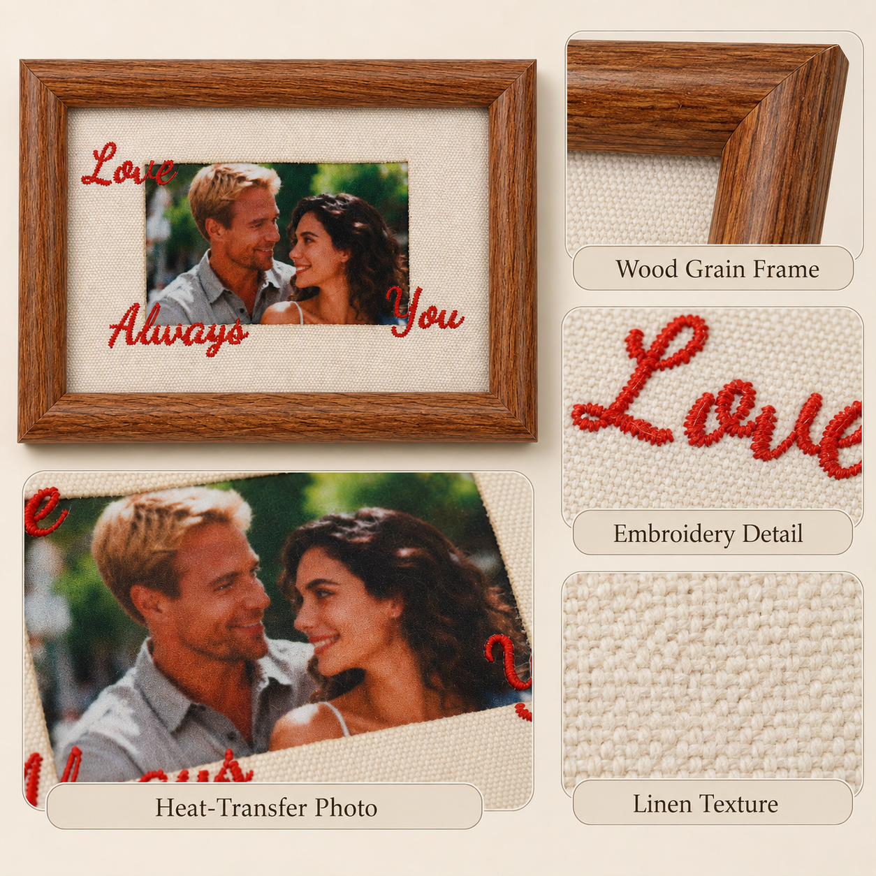 Personalized Embroidered Photo Frame