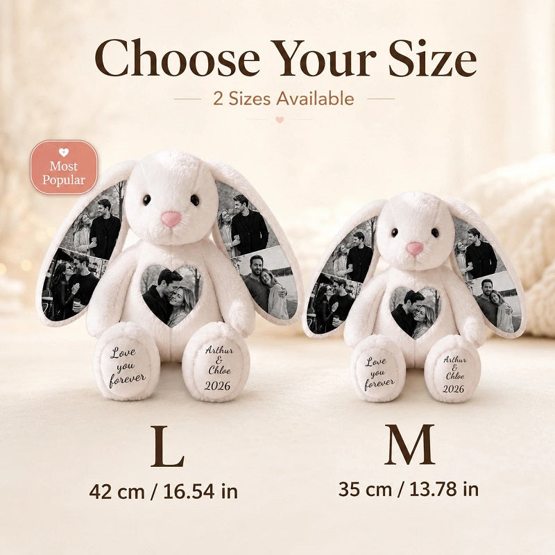 Custom Photo Engraved Bunny Plush