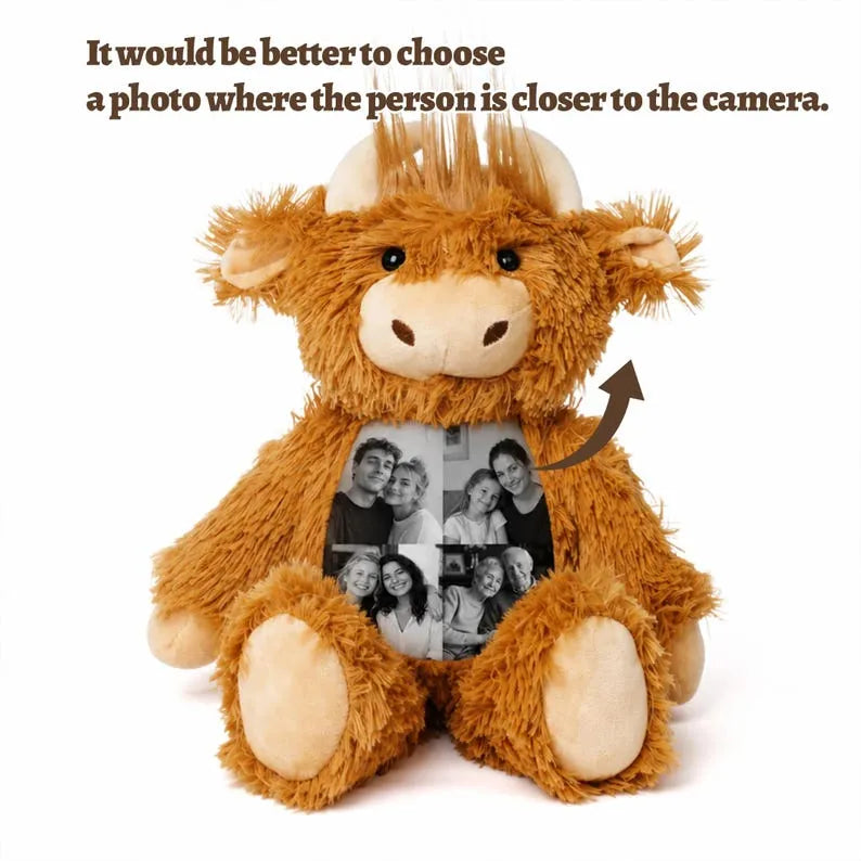 Custom Photo Highland Cow Plush