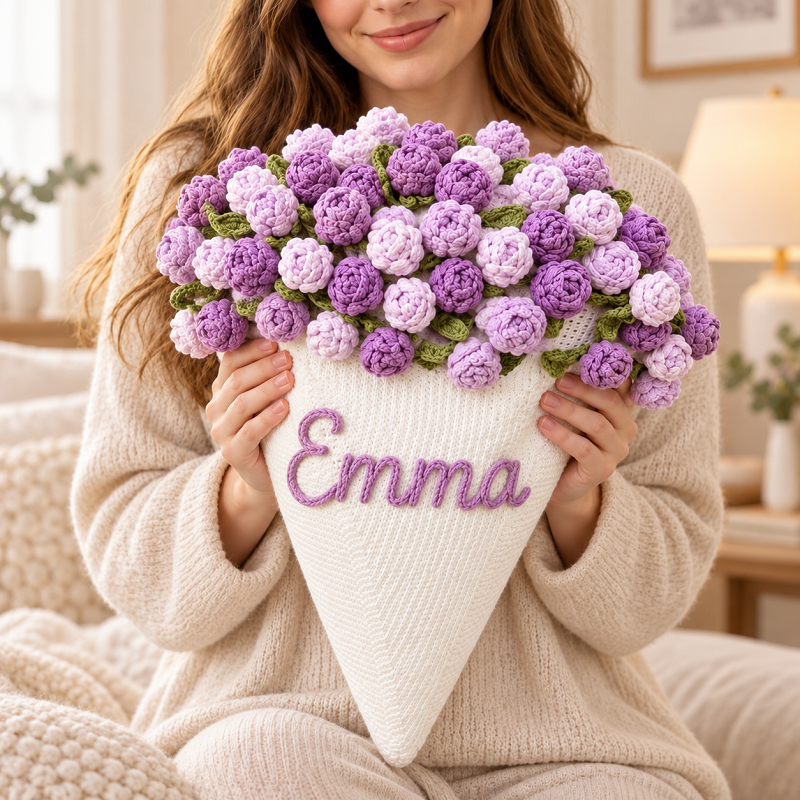 Personalized Crochet Flower Blanket