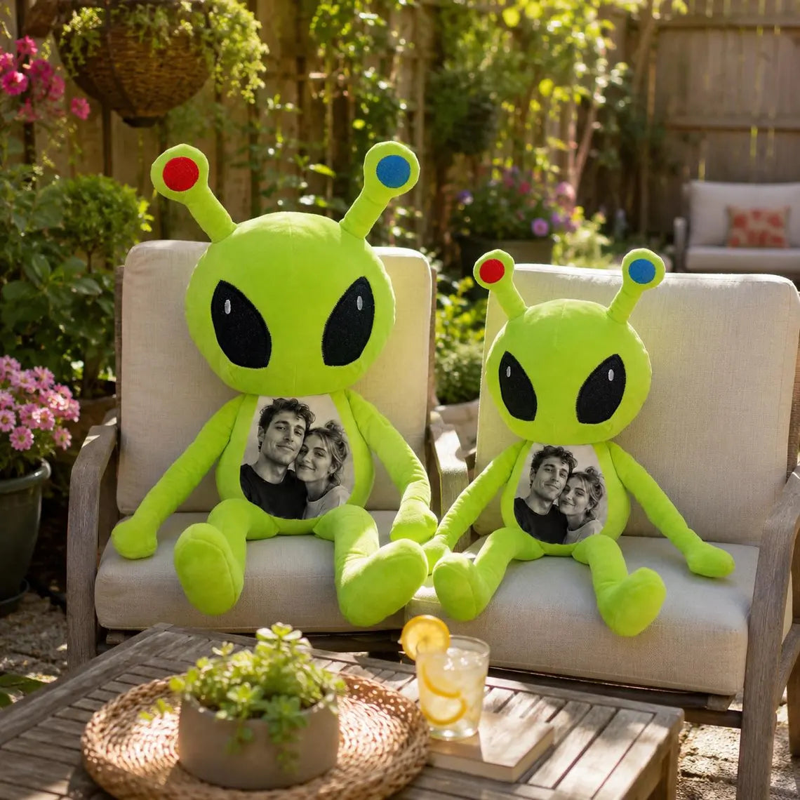 Personalized Alien Plush with Custom Photo, Custom Picture Alien Stuffed Toy, Unique Memory Keepsake Gift