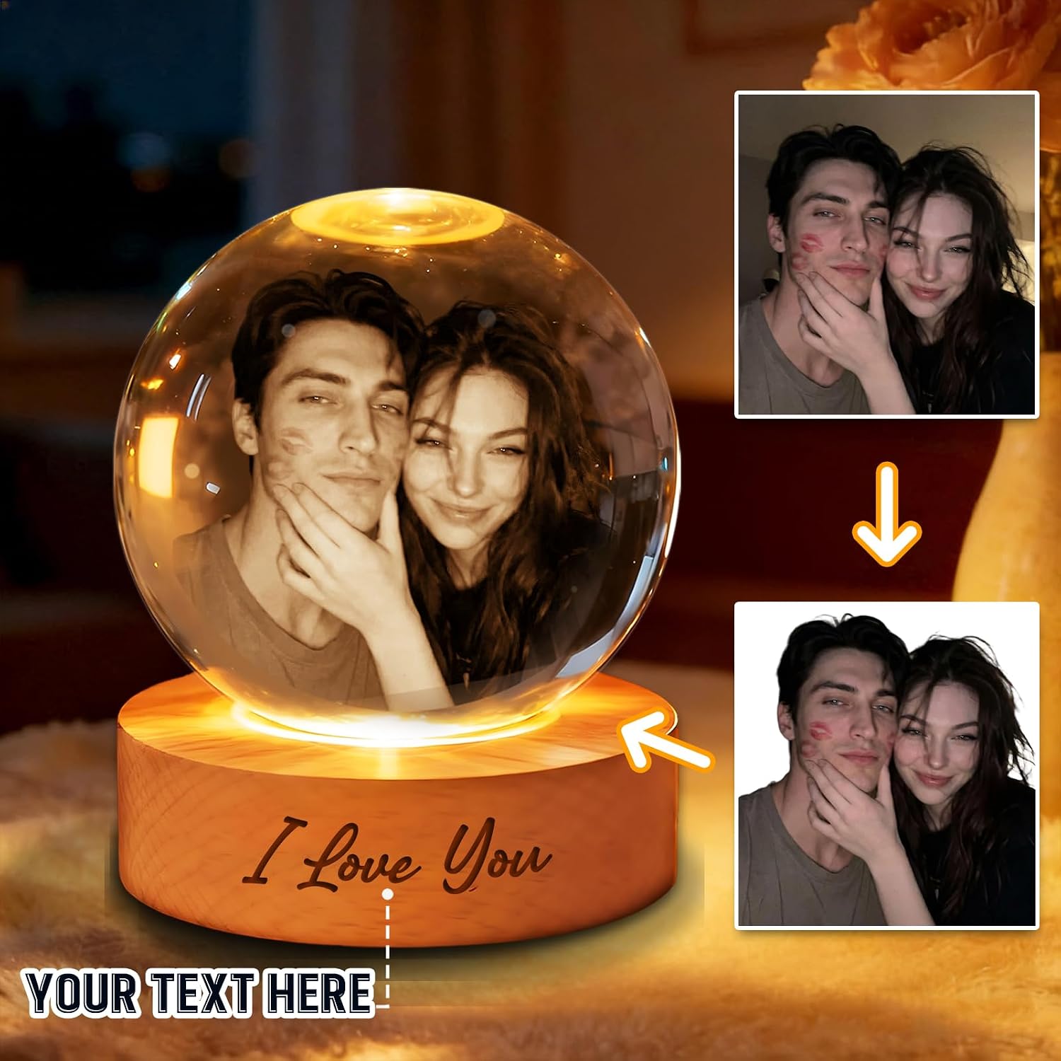 Personalized 3D Crystal Photo Ball Lamp
