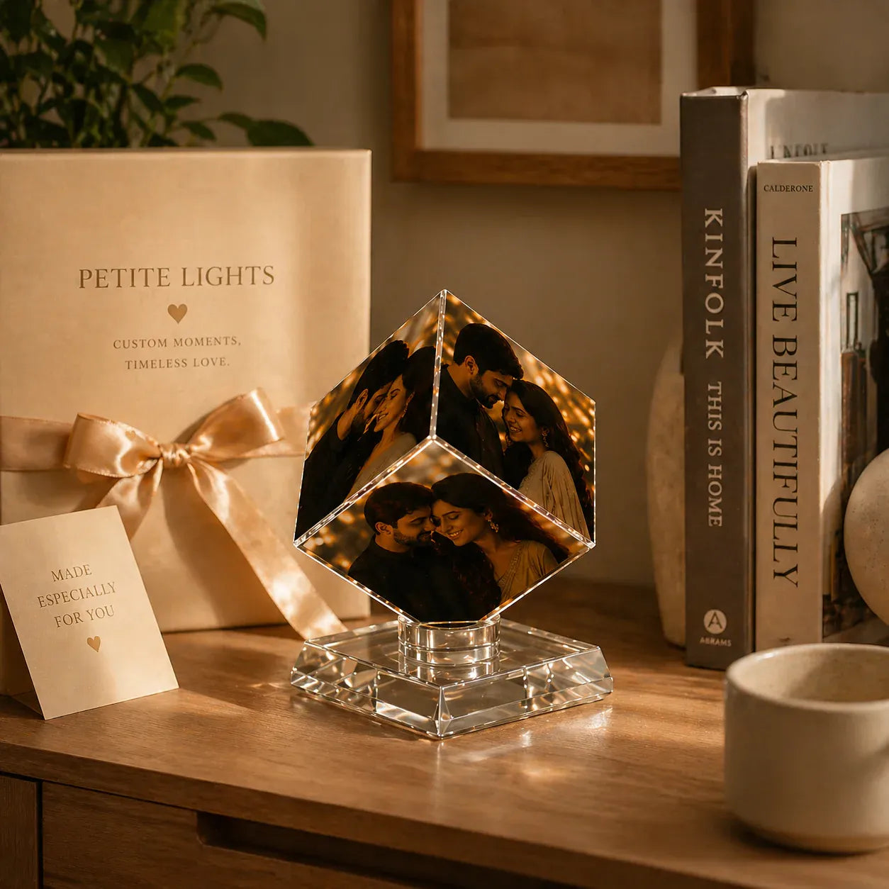 Custom Photo Crystal Cube – Capture Love in 3D