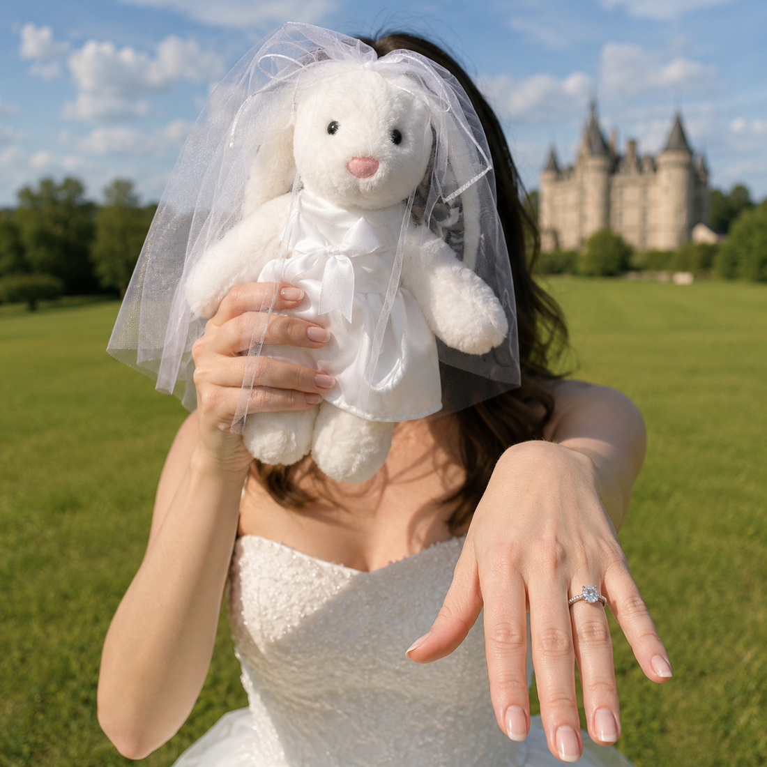 Custom Photo Wedding Bunny Plush