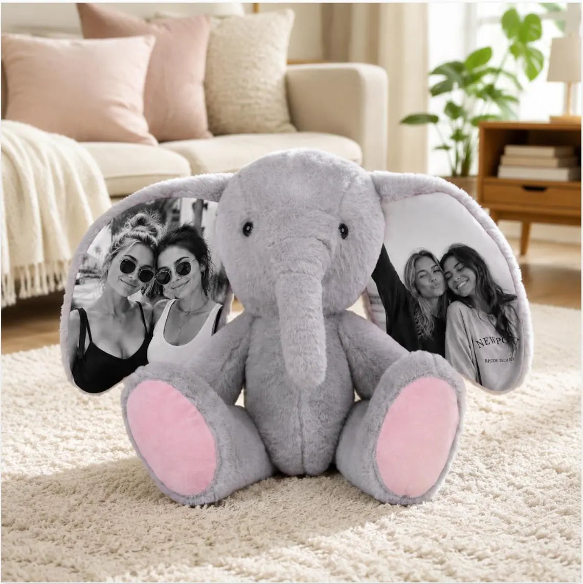 Custom 4 Photos Elephant Plush