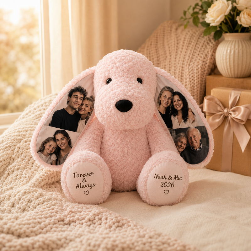 Personalized Photo Plush Dog