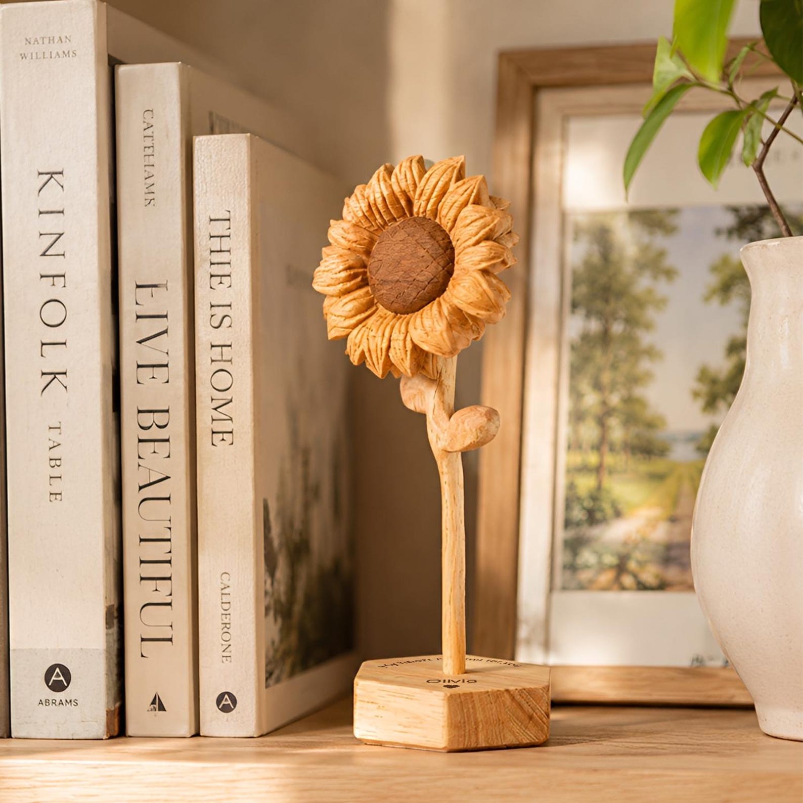 Hand-Carved Wooden Sunflower,sunflower name gift,Preserved Flower, Anniversary gift,5th Anniversary Gift