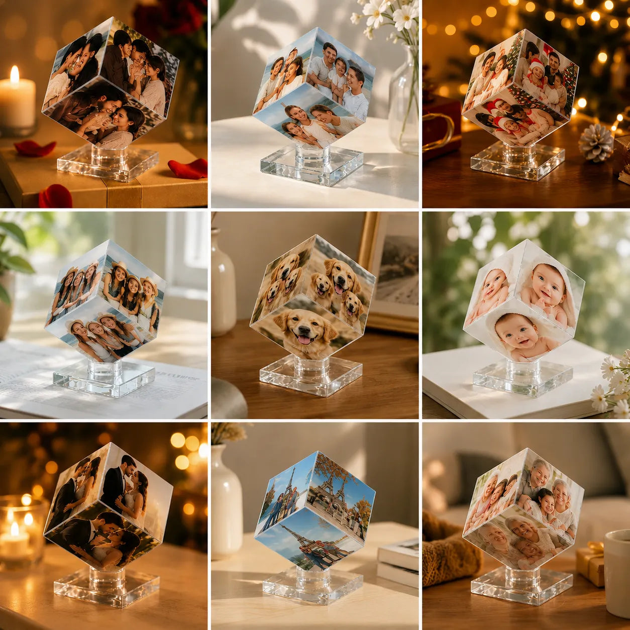 Custom Photo Crystal Cube – Capture Love in 3D