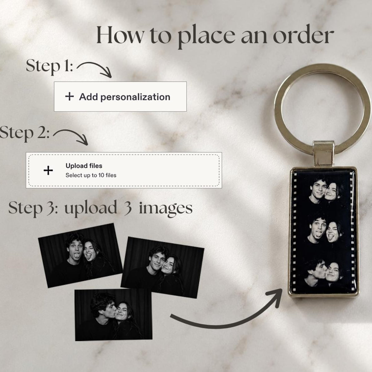 Personalized Film Strip Photo Keychain