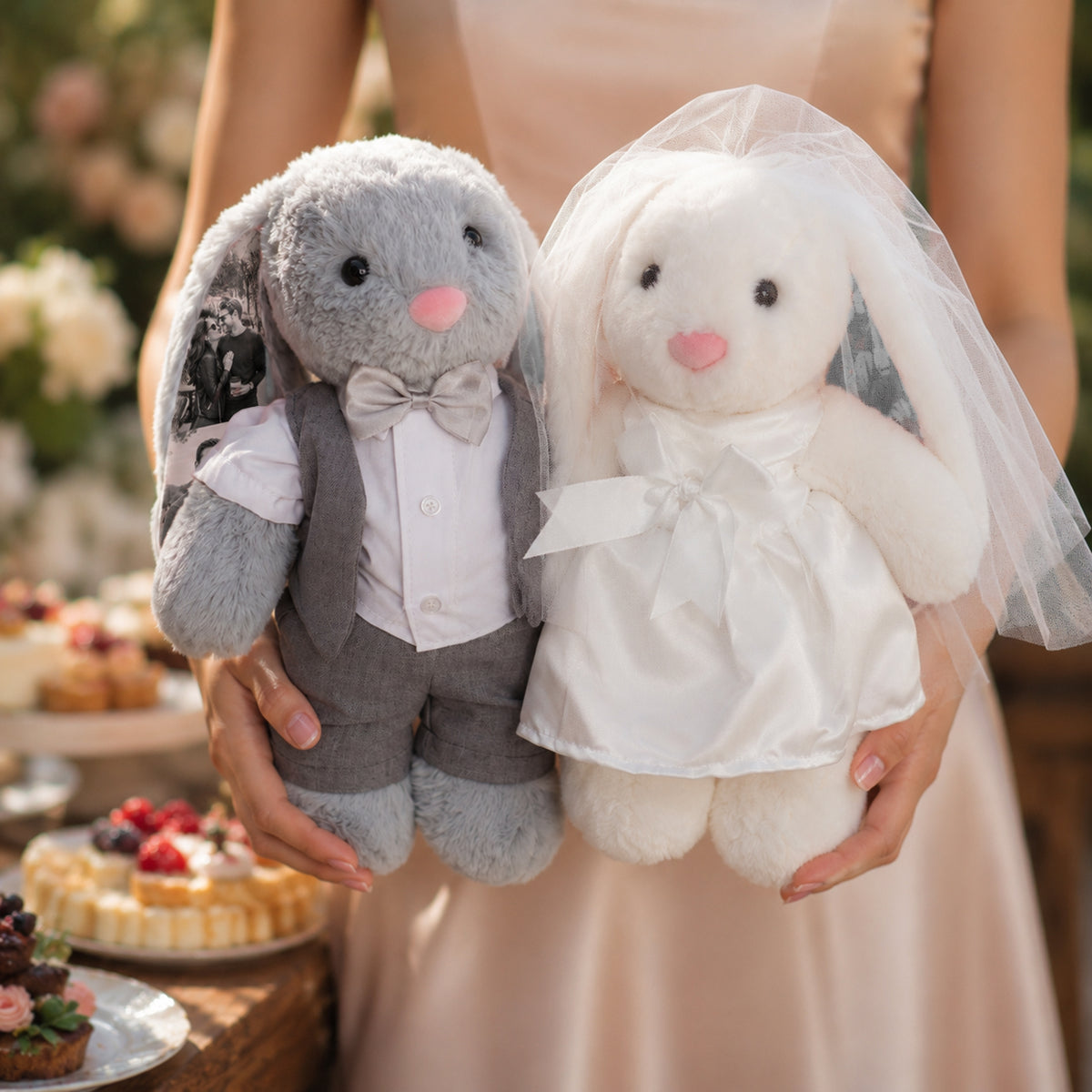 Custom Photo Wedding Bunny Plush