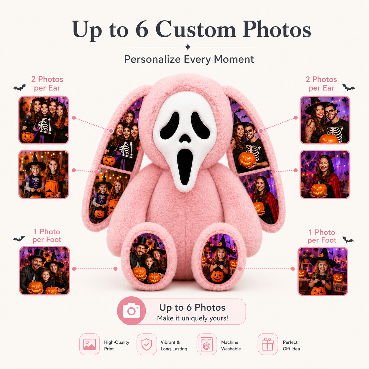 Personalized Ghost Plush Bunny