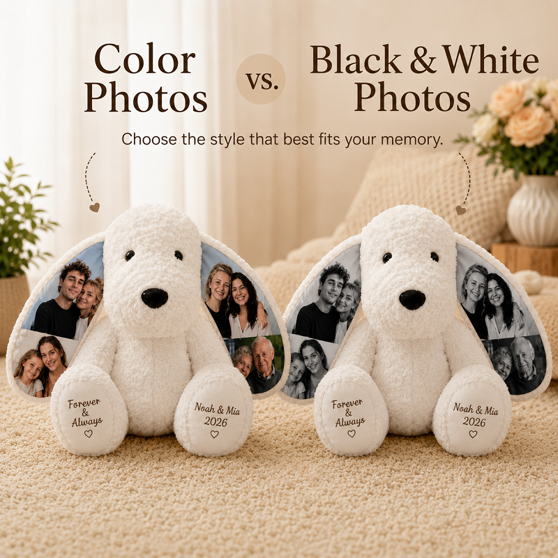 Personalized Photo Plush Dog
