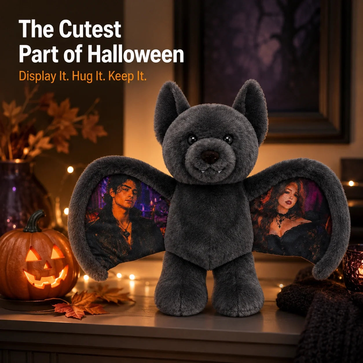 Personalized Halloween Bat Bear Plush 🦇🧸