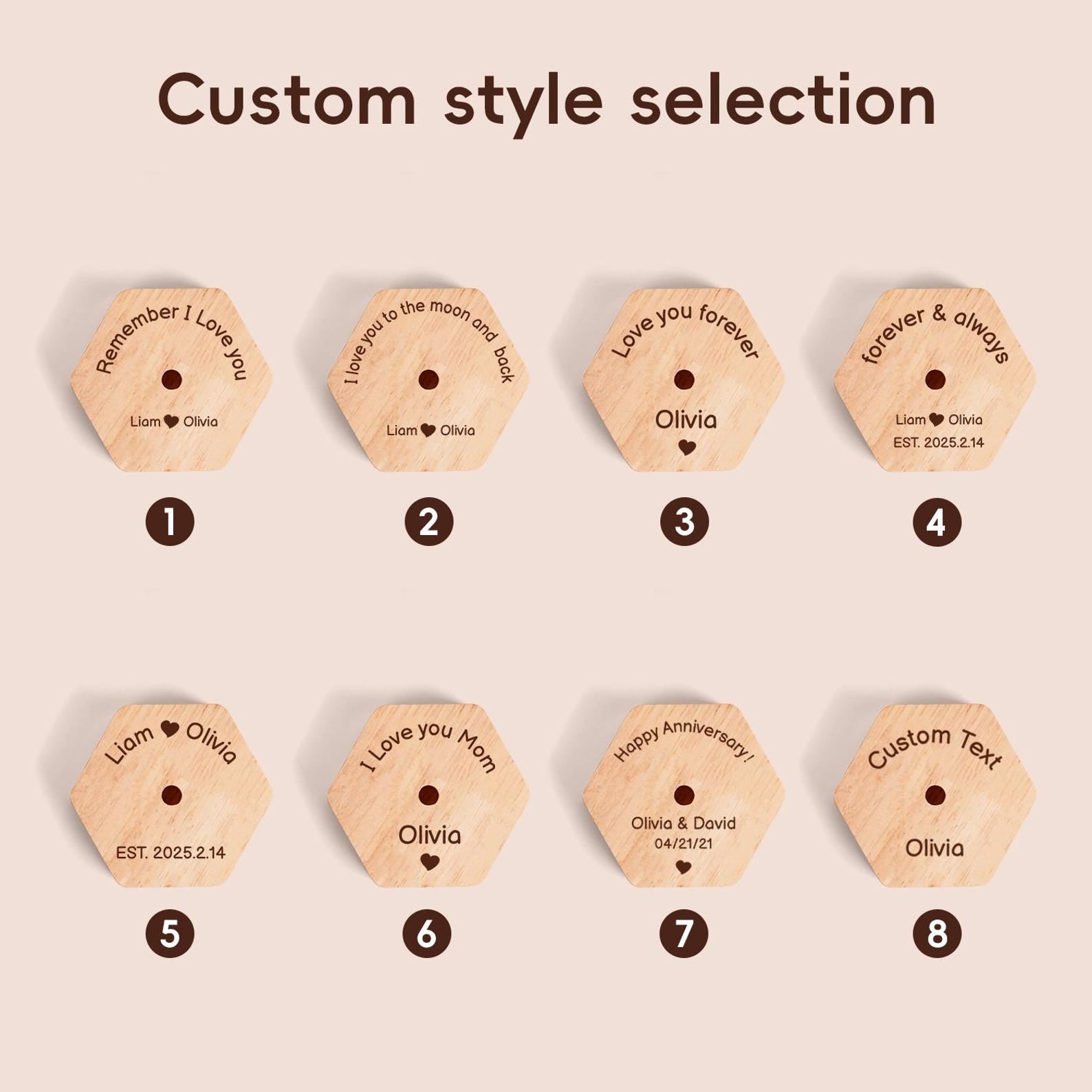 Hand-carved wooden roses – Personalized Engraved Base, Gifts for 5th Anniversary, Birthday, Mother’s Day,Valentine's Day