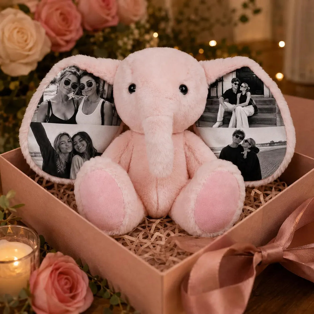 Custom 4 Photos Elephant Plush