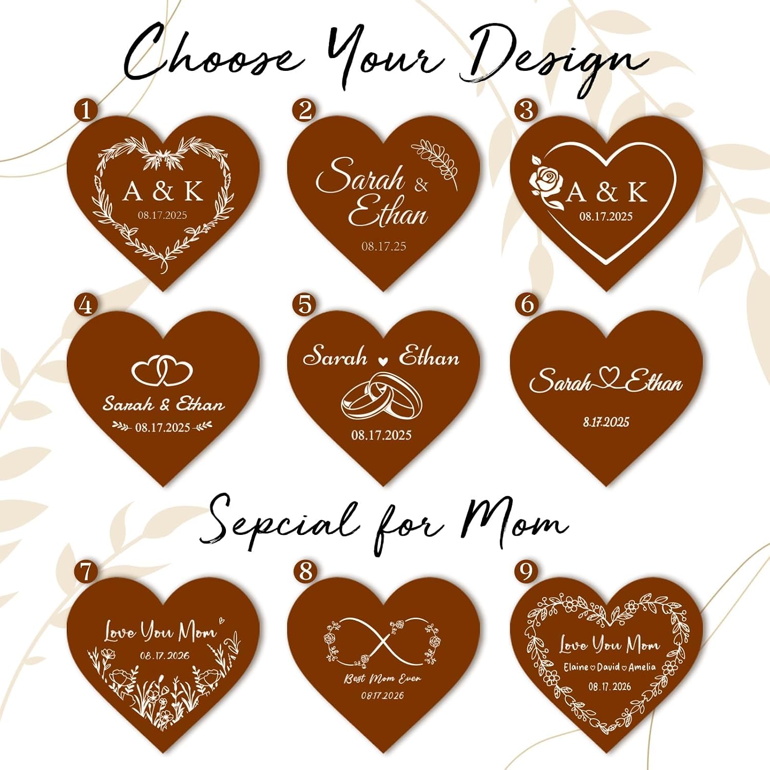 Personalized Wooden Wedding Ring Box - Heart Box