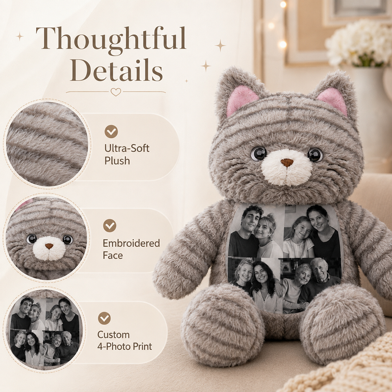 Custom Photo Cat Plush