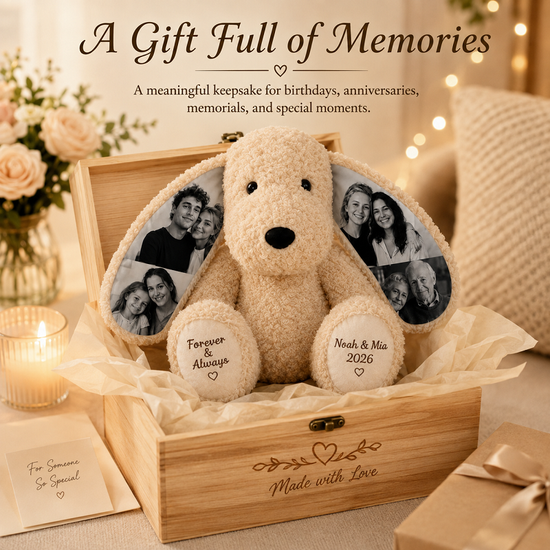 Personalized Photo Plush Dog
