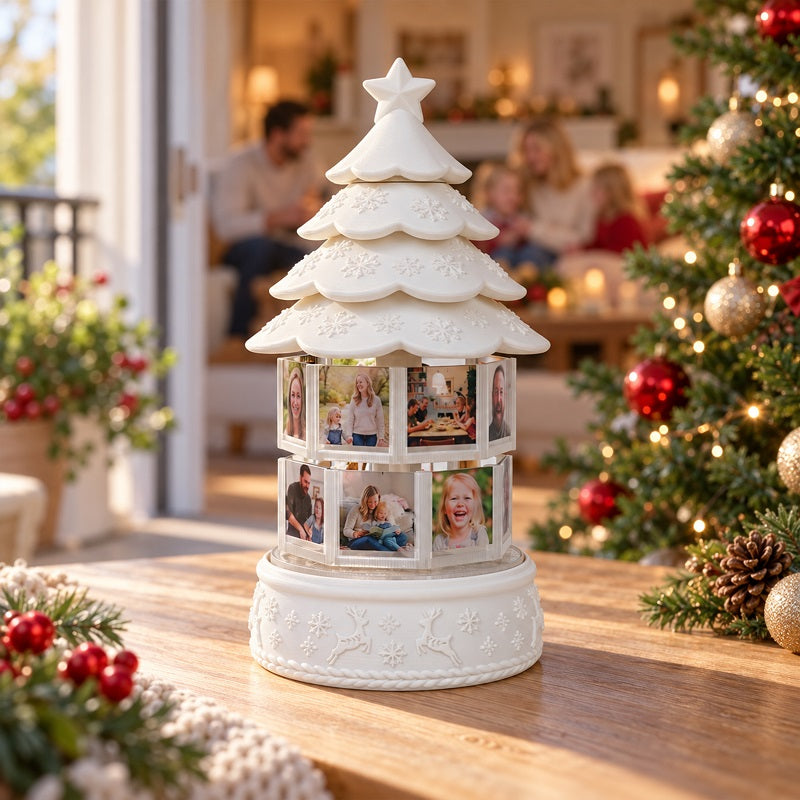 Personalized Christmas Tree Photo Music Box